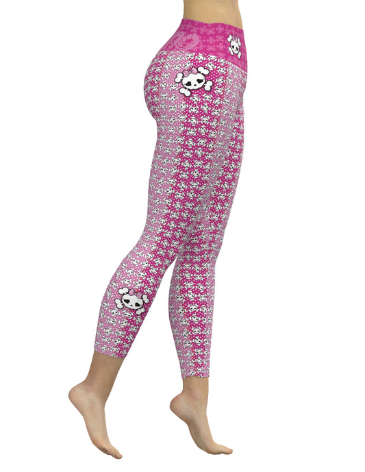 legging calaveras, leggins mujer rosa, leggin dama gym, ropa ejercicio rosa, mallas deportivas dama