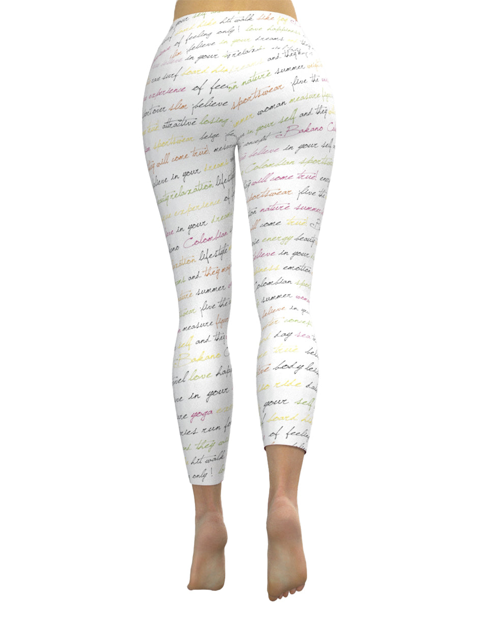 legging cursiva colores, leggins gym, leggings dama colorido, leggins letras mujer, mallas deportivas mujer, legging blanco