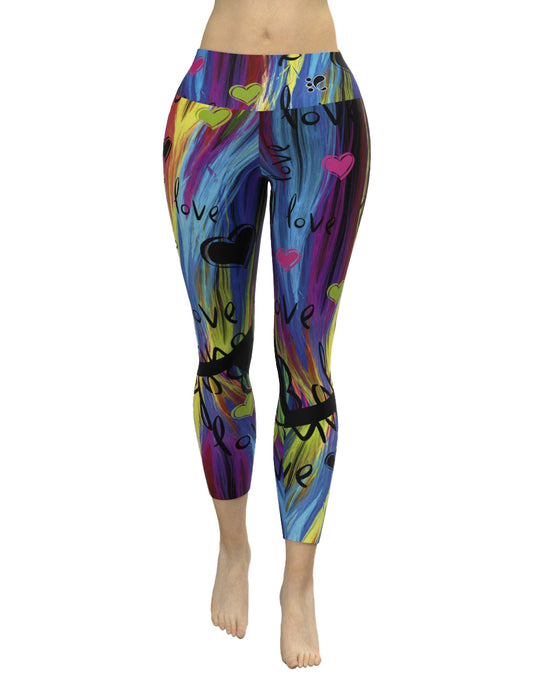 leggins corazón, leggings corazones, mallas multicolor, licras deportivas colores, ropa deportiva colorida